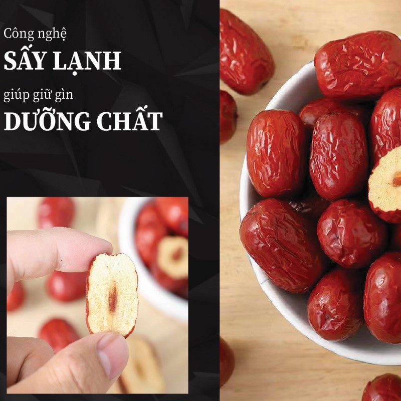 Táo đỏ khô giữ trọn dưỡng chất nhờ công nghệ sấy hiện đại