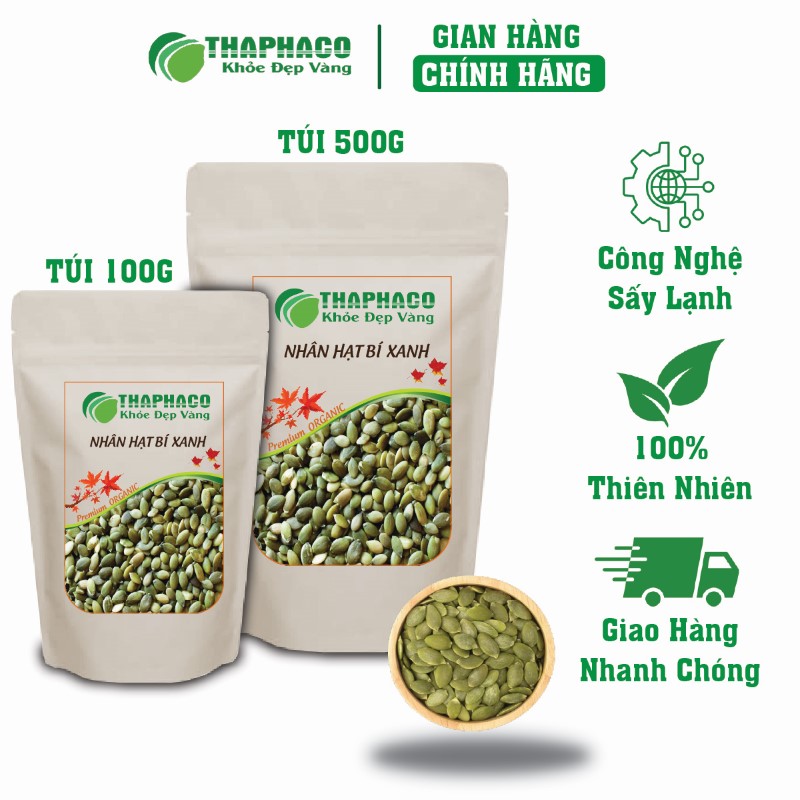 Mua nhân hạt bí xanh khô túi 500g giá rẻ tại THAPHACO