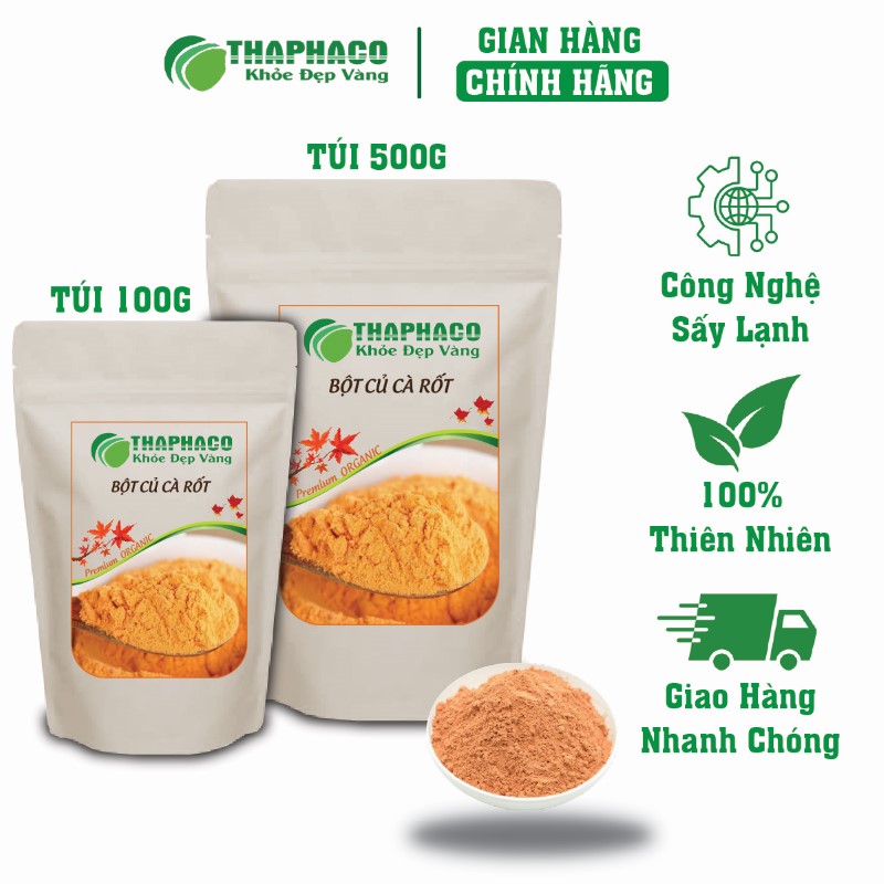 Mua bột củ cà rốt khô túi 100g nguyên chất ở đâu tại TP.HCM