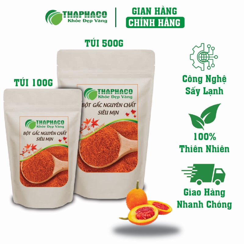 Chỗ bán lẻ túi 100g bột gấc nguyên chất siêu mịn tại TP.HCM