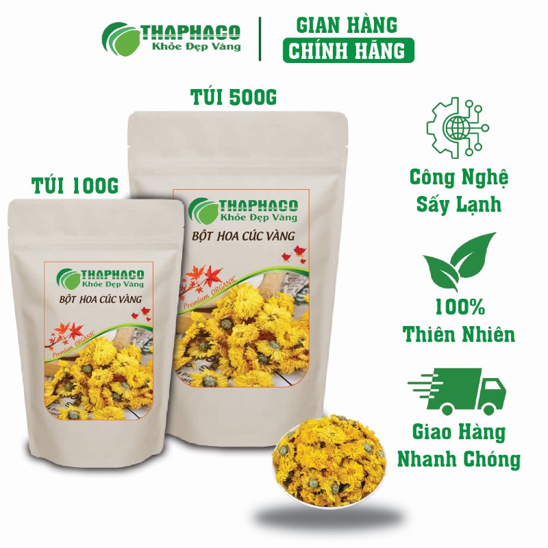 Địa chỉ bán lẻ túi 100g bột hoa cúc vàng khô giá rẻ tại TP.HCM