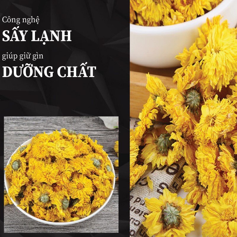 Túi 500g bột hoa cúc vàng sấy khô giá rẻ