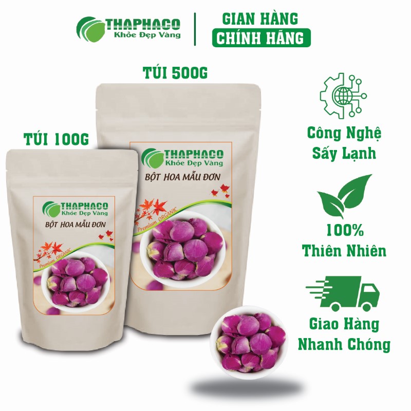 Chỗ bán lẻ túi 100g bột hoa mẫu đơn khô giá rẻ tại TP.HCM