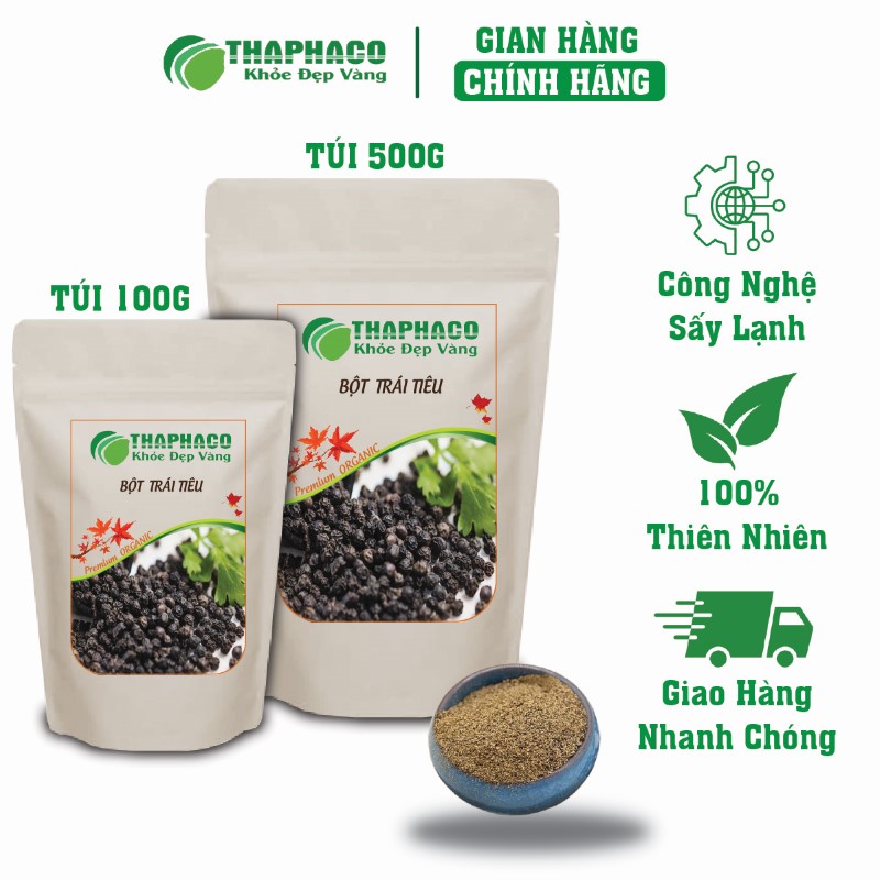 THAPHACO bán lẻ túi 100g bột trái tiêu khô giá rẻ tại TP.HCM