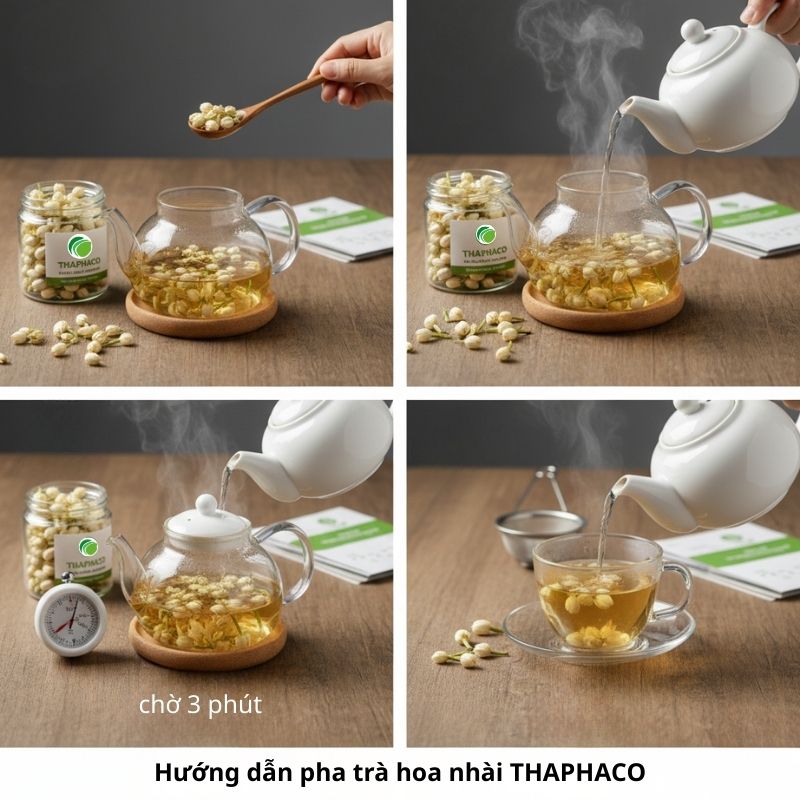 Hướng dẫn cách pha trà hoa nhài đúng chuẩn tại THAPHACO