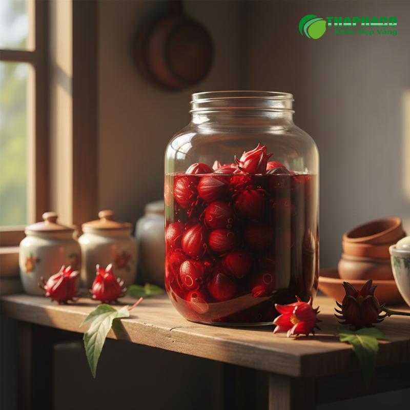 Atiso đỏ ngâm mật ong hoặc đường phèn