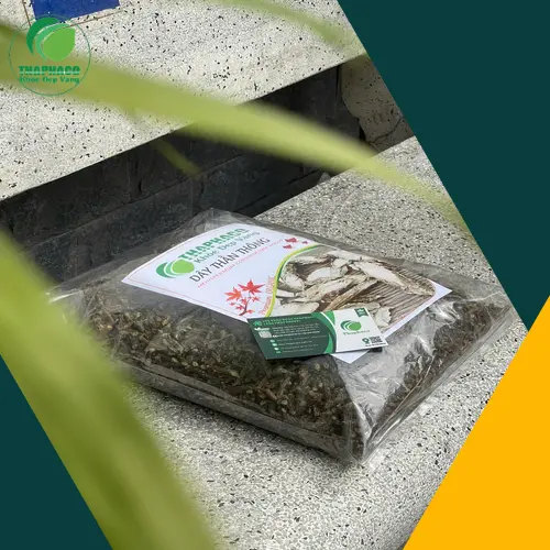 Hình ảnh dây thần thông khô đã được thái lát và đóng gói