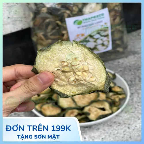 Hình ảnh các lát bí đao sấy lạnh xếp chồng lên nhau