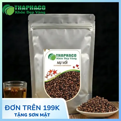 Nụ vối khô có hình dáng nhỏ, màu xanh sẫm