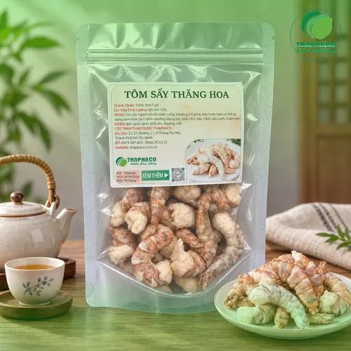 Sản phẩm tôm sấy thăng hoa trong túi zip tiện lợi
